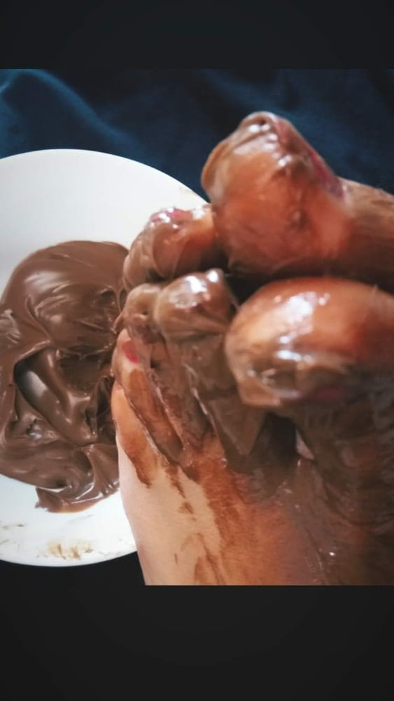 Do you want to lick chocolate feet? foot fetish pictures!